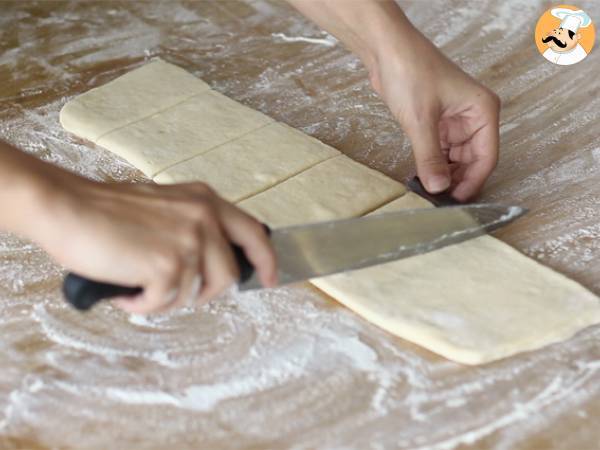 Croissant de chocolate (pão de chocolate) - Preparação Passo 14