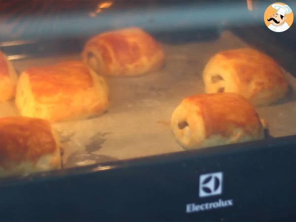 Croissant de chocolate (pão de chocolate) - Preparação Passo 18