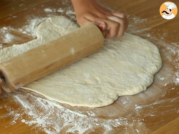 Fougasse com cebola e bacon (pão recheado francês) - Preparação Passo 3