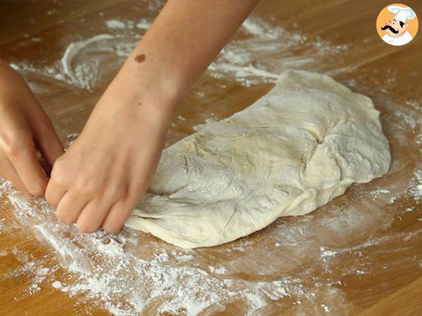 Fougasse com cebola e bacon (pão recheado francês) - Preparação Passo 5