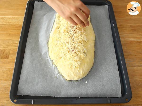 Fougasse com cebola e bacon (pão recheado francês) - Preparação Passo 9