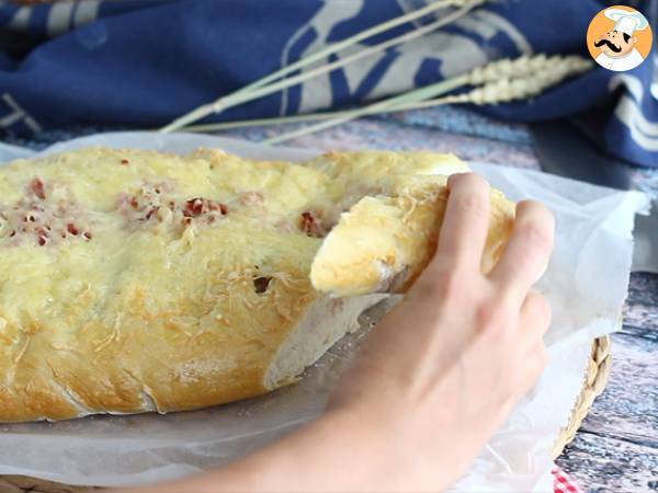 Fougasse com cebola e bacon (pão recheado francês) - Preparação Passo 11