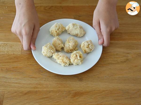 Croquetes de macarrão com fiambre e queijo - Preparação Passo 4