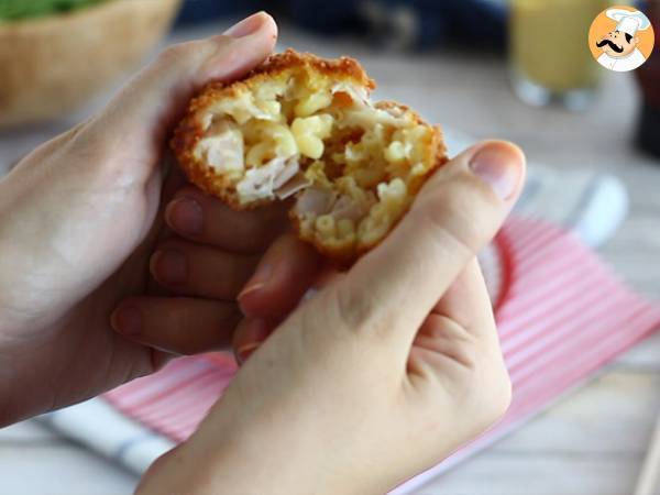 Croquetes de macarrão com fiambre e queijo - Preparação Passo 6