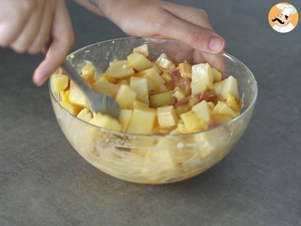 Tortilha de queijo e presunto feito no forno (tortilla - omelete) - Preparação Passo 3