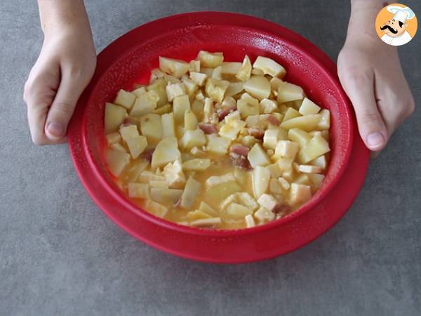 Tortilha de queijo e presunto feito no forno (tortilla - omelete) - Preparação Passo 4