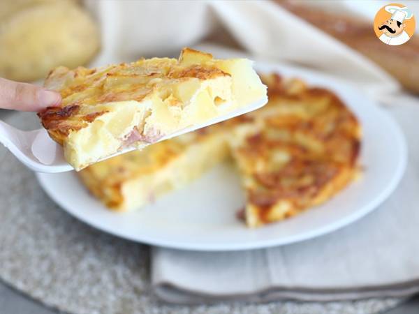 Tortilha de queijo e presunto feito no forno (tortilla - omelete) - Preparação Passo 5