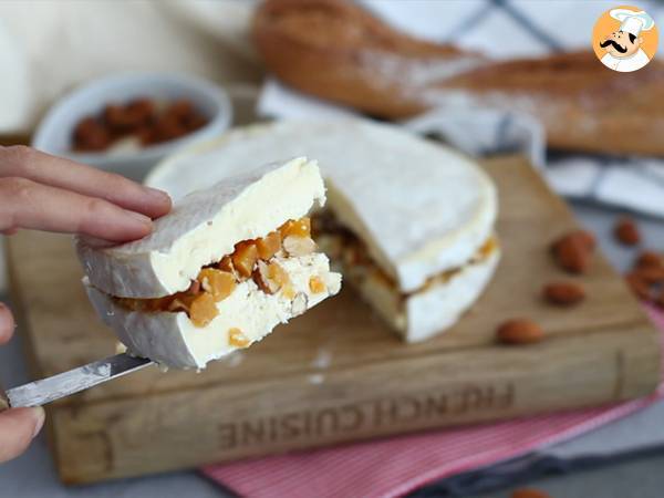 Queijo Brie recheado (damasco e amêndoas) - Preparação Passo 5