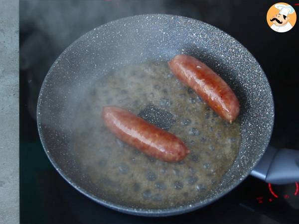 Polenta com linguiça defumada - Preparação Passo 2