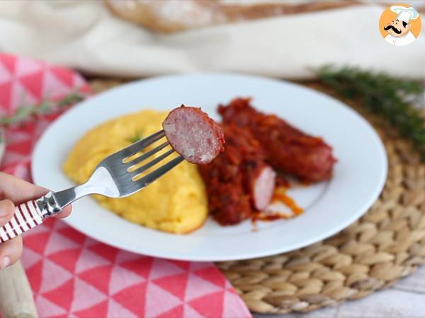 Polenta com linguiça defumada - Preparação Passo 5