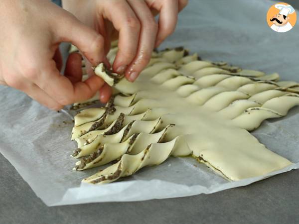 Pinheiro de Natal sabor tapenade (pasta de azeitona preta) - Preparação Passo 5