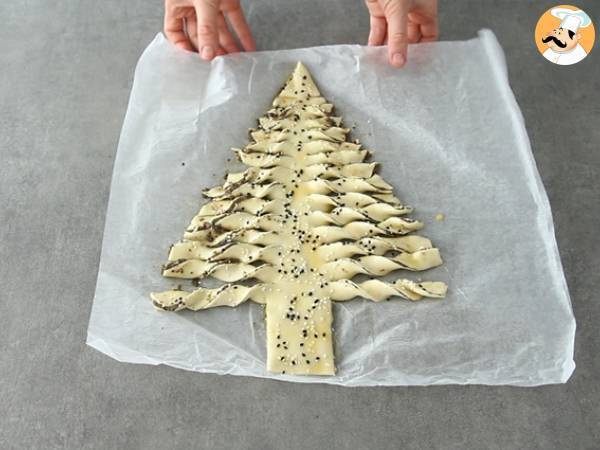 Pinheiro de Natal sabor tapenade (pasta de azeitona preta) - Preparação Passo 6