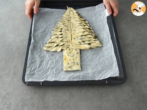 Pinheiro de Natal sabor tapenade (pasta de azeitona preta) - Preparação Passo 7