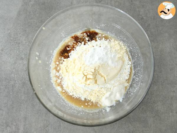 Bolo de iogurte de soja e compota de maçã (vegan e sem gluten) - Preparação Passo 2