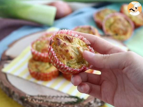 Muffins de alho francês (alho poró) - Preparação Passo 6