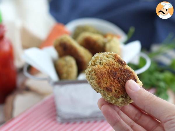 Nuggets de frango, ervilha e cenoura - Preparação Passo 4