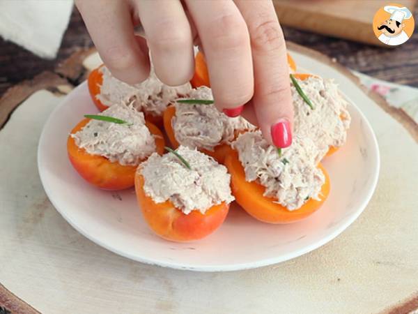 Damasco recheado com atum (alperce) - Preparação Passo 2