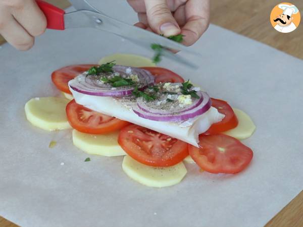 Bacalhau em Papelote (mais saudável) - Preparação Passo 3