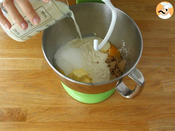 Pão doce de chocolate trançado (brioche de chocolate) - Preparação Passo 1