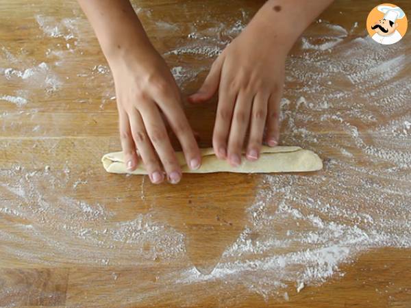 Pão doce de chocolate trançado (brioche de chocolate) - Preparação Passo 3