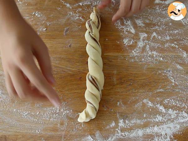 Pão doce de chocolate trançado (brioche de chocolate) - Preparação Passo 4