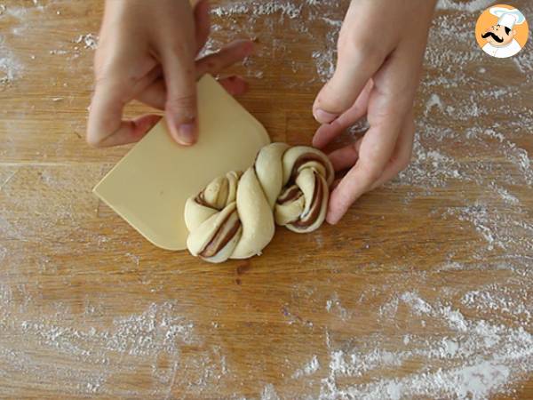 Pão doce de chocolate trançado (brioche de chocolate) - Preparação Passo 5