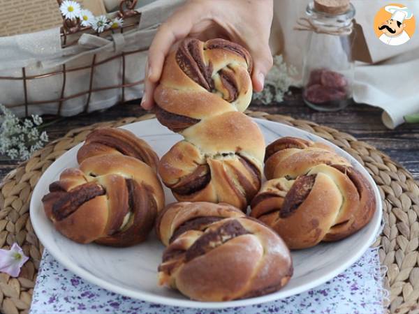 Pão doce de chocolate trançado (brioche de chocolate) - Preparação Passo 7