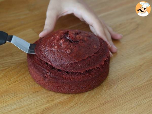 Red velvet cake (ou bolo veludo vermelho) - Preparação Passo 8