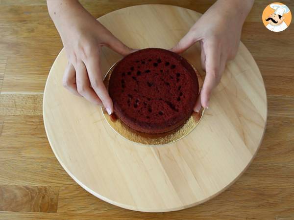 Red velvet cake (ou bolo veludo vermelho) - Preparação Passo 9