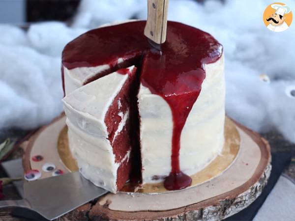 Red velvet cake (ou bolo veludo vermelho) - Preparação Passo 14