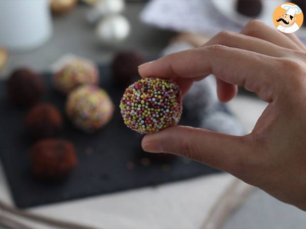 Trufas de chocolate (decoradas) - Preparação Passo 6