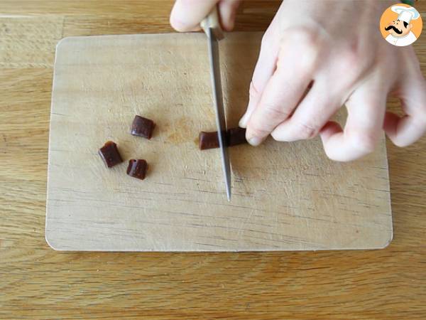 Pirulito para chocolate quente: chocolate preto + caramelo - Preparação Passo 1