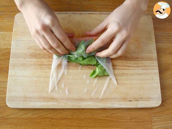 Rolinho primavera vegetariano - couve roxa e batata doce - Preparação Passo 6