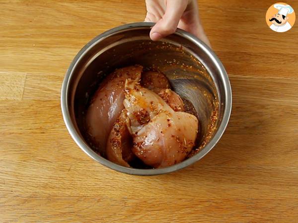 Frango com mel e mostarda no forno - Preparação Passo 2