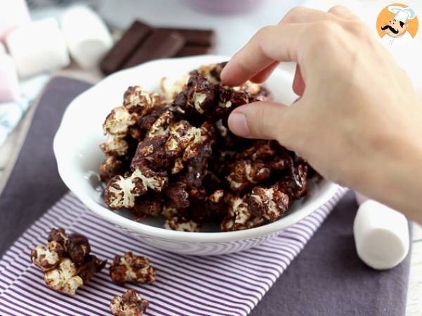 Pipoca doce de chocolate e marshmallow - Preparação Passo 7