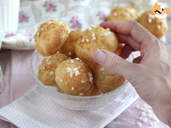 Chouquettes (massa choux com pérolas de açúcar) - Preparação Passo 6