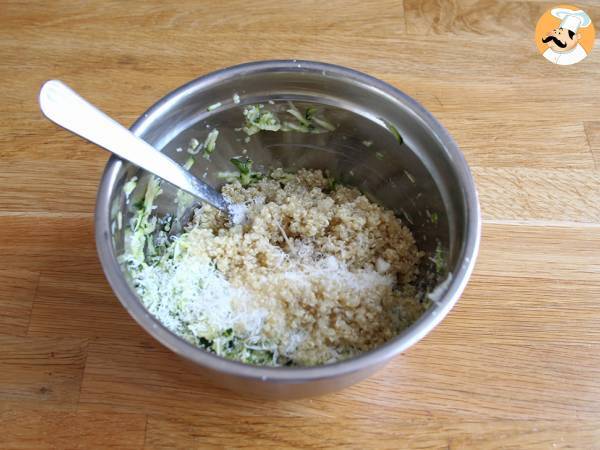 Omelete de curgete (abobrinha) e quinoa - Preparação Passo 3