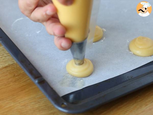 Choux com creme de baunilha (crocante) - Preparação Passo 12