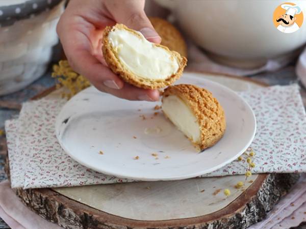 Choux com creme de baunilha (crocante) - Preparação Passo 18