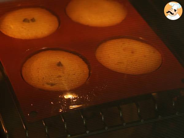 Financiers tigrados recheados com chocolate - Preparação Passo 5