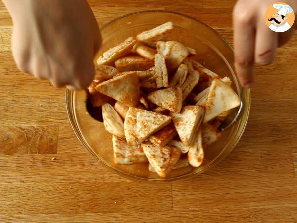 Chips de pão pita, receita express - Preparação Passo 3