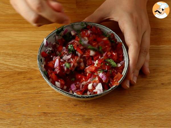 Salsa mexicana Pico de gallo e doritos caseiros - Preparação Passo 2