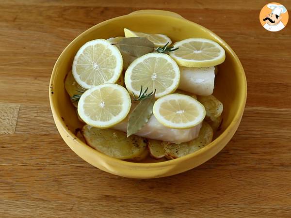 Bacalhau fresco com batata no forno - Preparação Passo 4