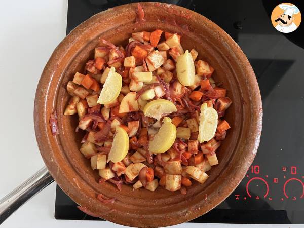 Tajine de carne e legumes - Preparação Passo 4