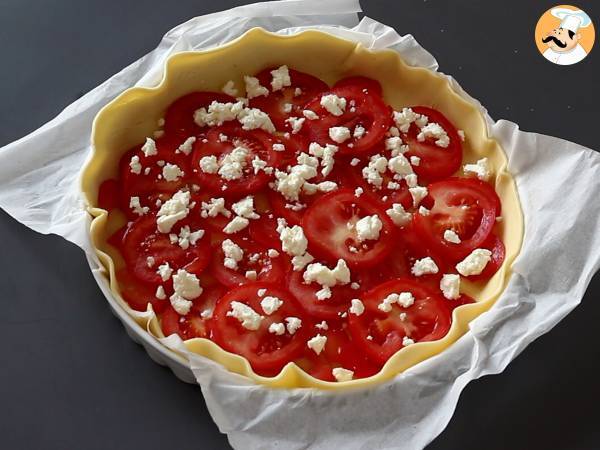 Quiche de tomate e queijo curado, altamente delicioso e perfumado! - Preparação Passo 4