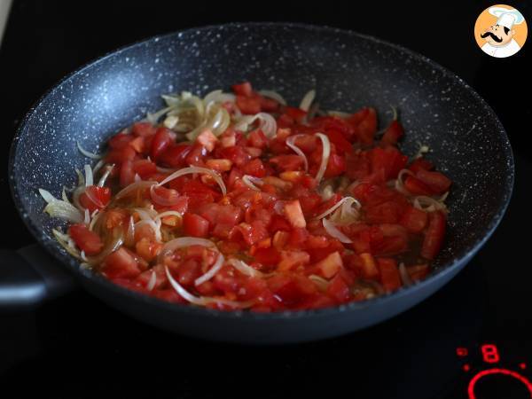 Carne desfiada com molho de tomate - Preparação Passo 4