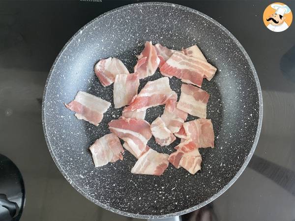 Arroz com feijão e bacon defumado - Preparação Passo 1