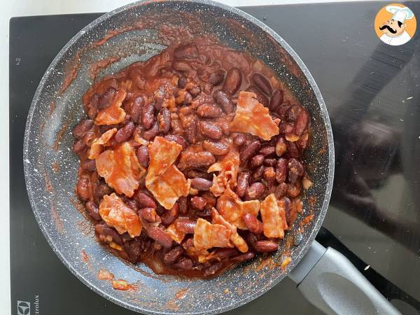 Arroz com feijão e bacon defumado - Preparação Passo 4