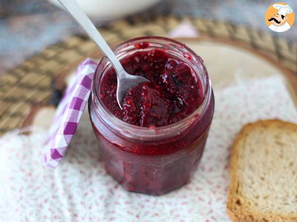 Geleia saudável com frutas vermelhas e sementes de chia - Preparação Passo 4