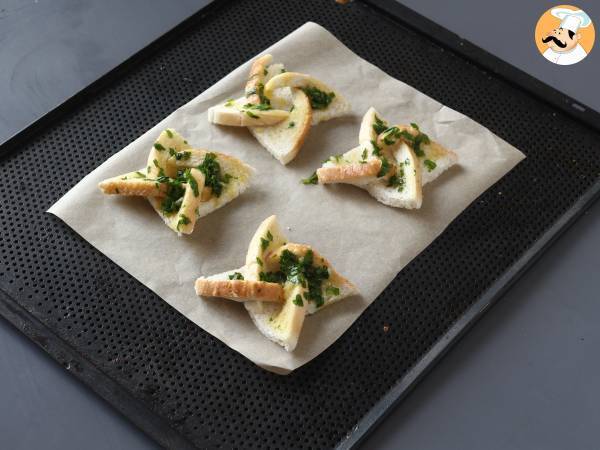 Pão de alho em forma de estrela - Preparação Passo 12